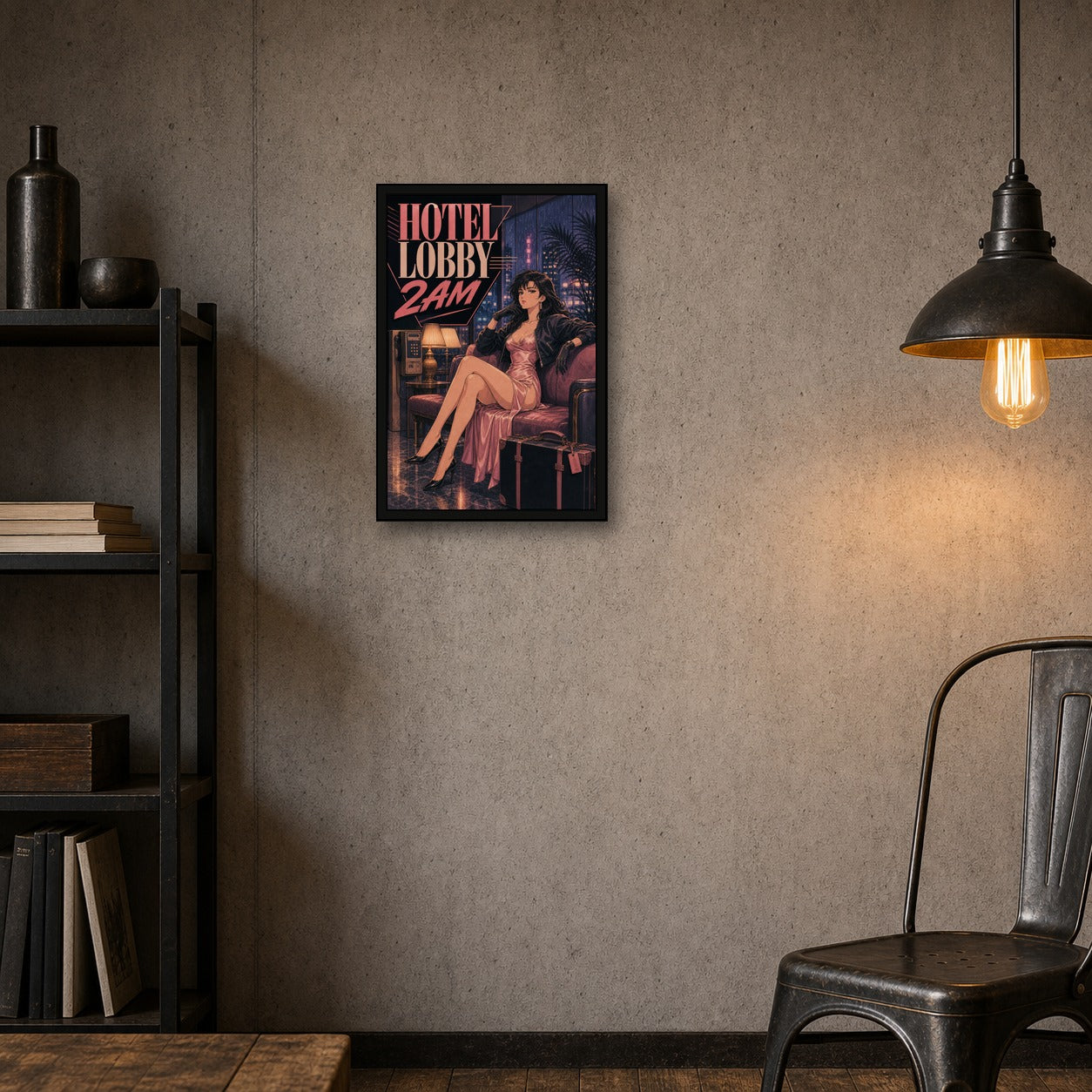 Hotellobby2am Japanese Retro Poster Print - 2x3 room mockup