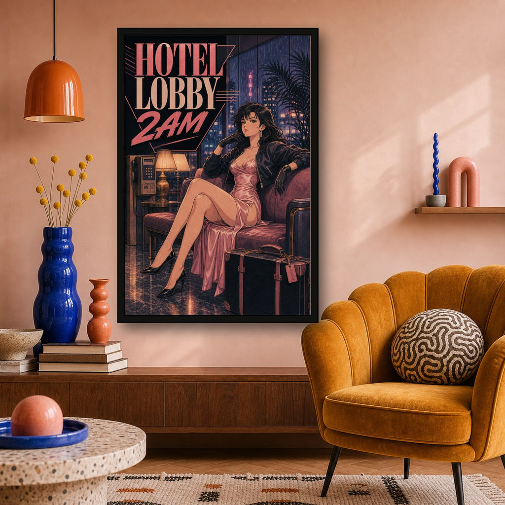 Hotellobby2am Japanese Retro Poster Print - 2x3 room mockup
