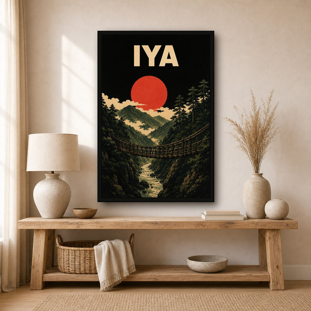 Iya Vine Bridge Japanese Retro Poster Print - 2x3 room mockup