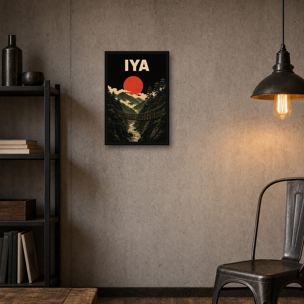 Iya Vine Bridge Japanese Retro Poster Print - 2x3 room mockup