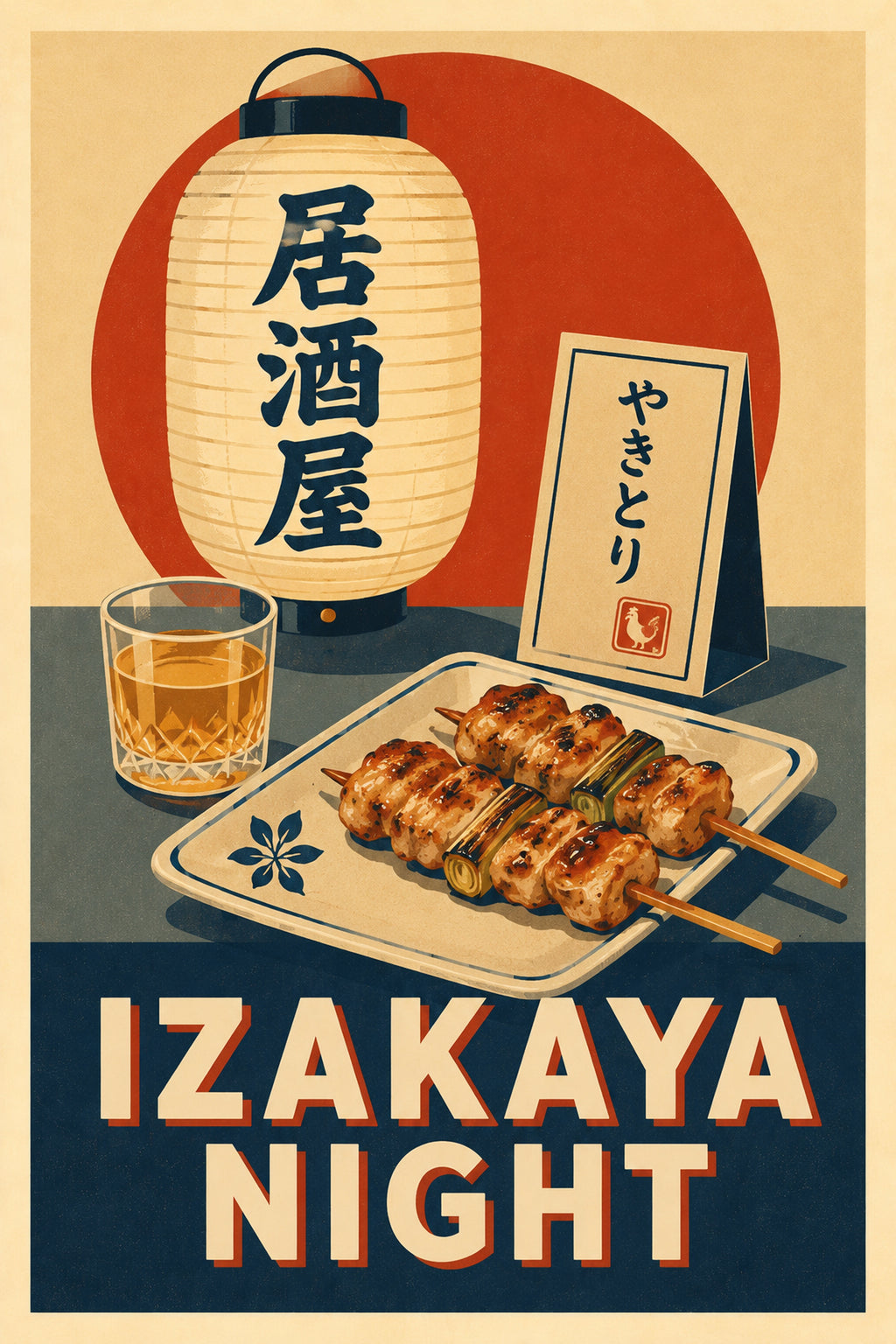 Izakaya Night Japanese Retro Poster Print