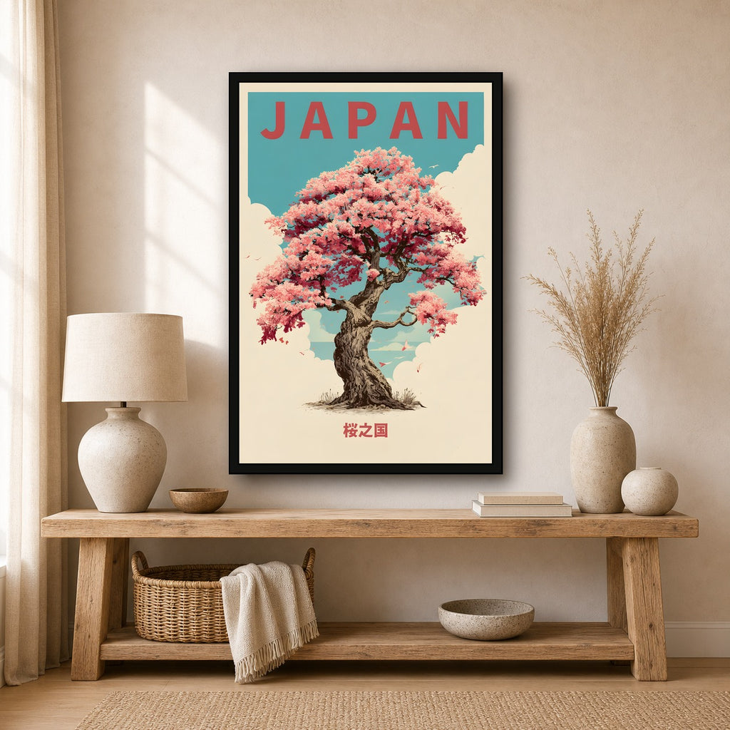 Japan Poster, Japanese Travel Wall Art, Asian Decor Print - 2x3 room mockup