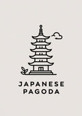 Japanese Pagoda Icon Japanese Retro Poster Print