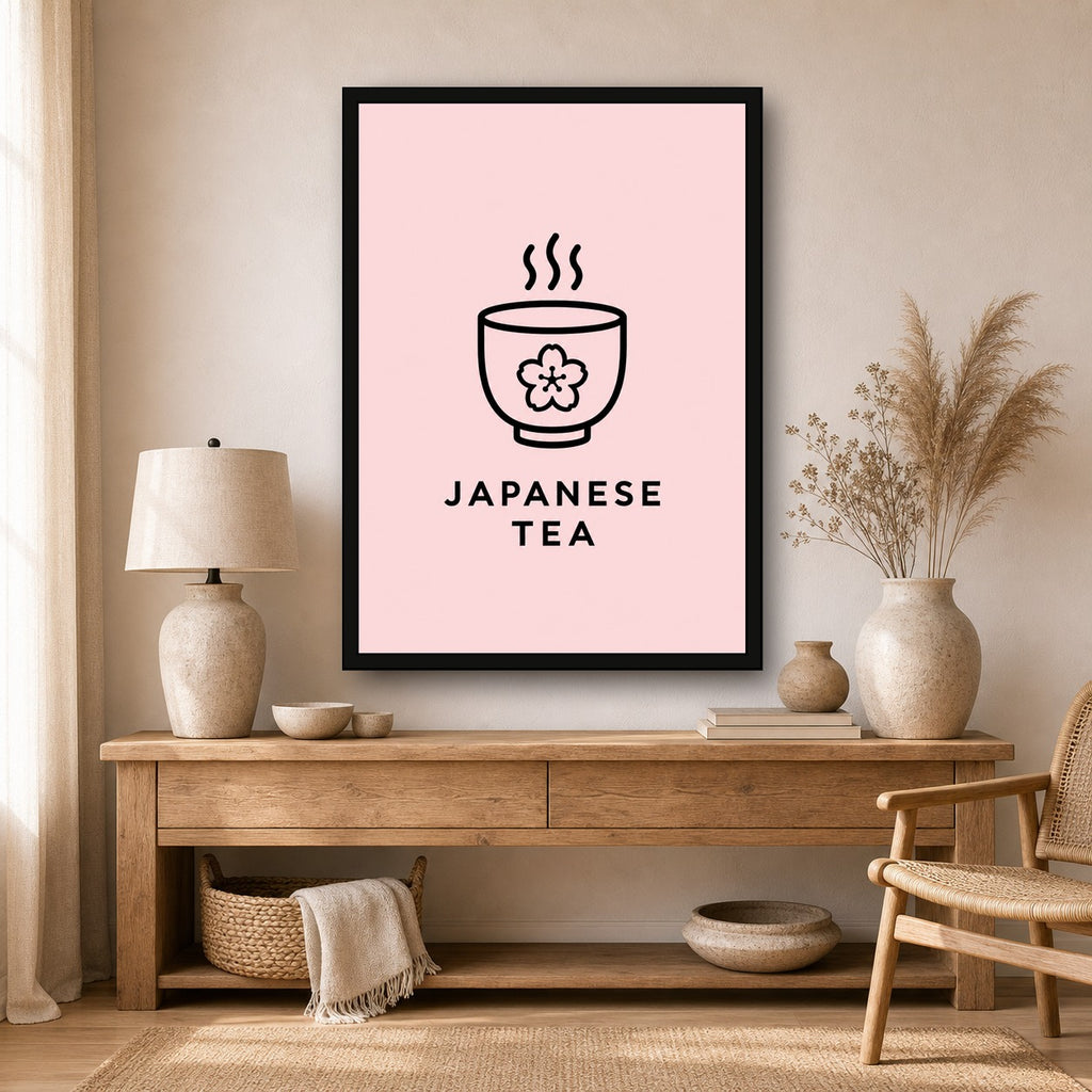 Japanese Tea Icon Japanese Retro Poster Print - A room mockup