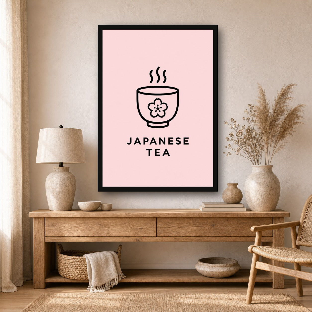 Japanese Tea Icon Japanese Retro Poster Print - A room mockup
