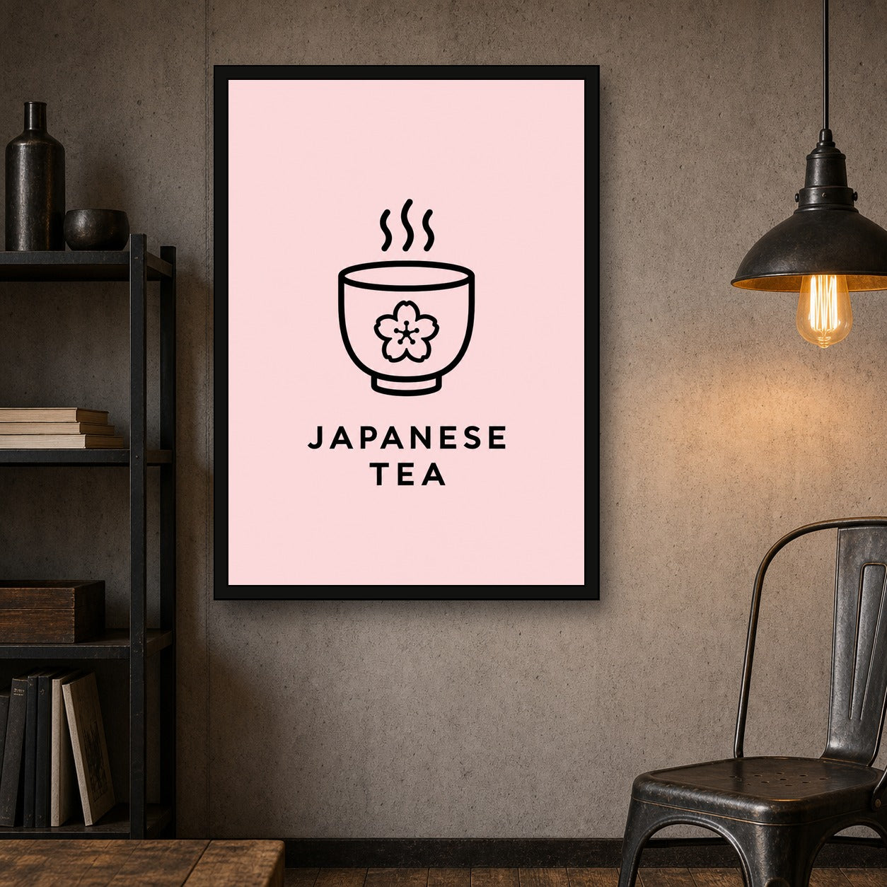 Japanese Tea Icon Japanese Retro Poster Print - A room mockup