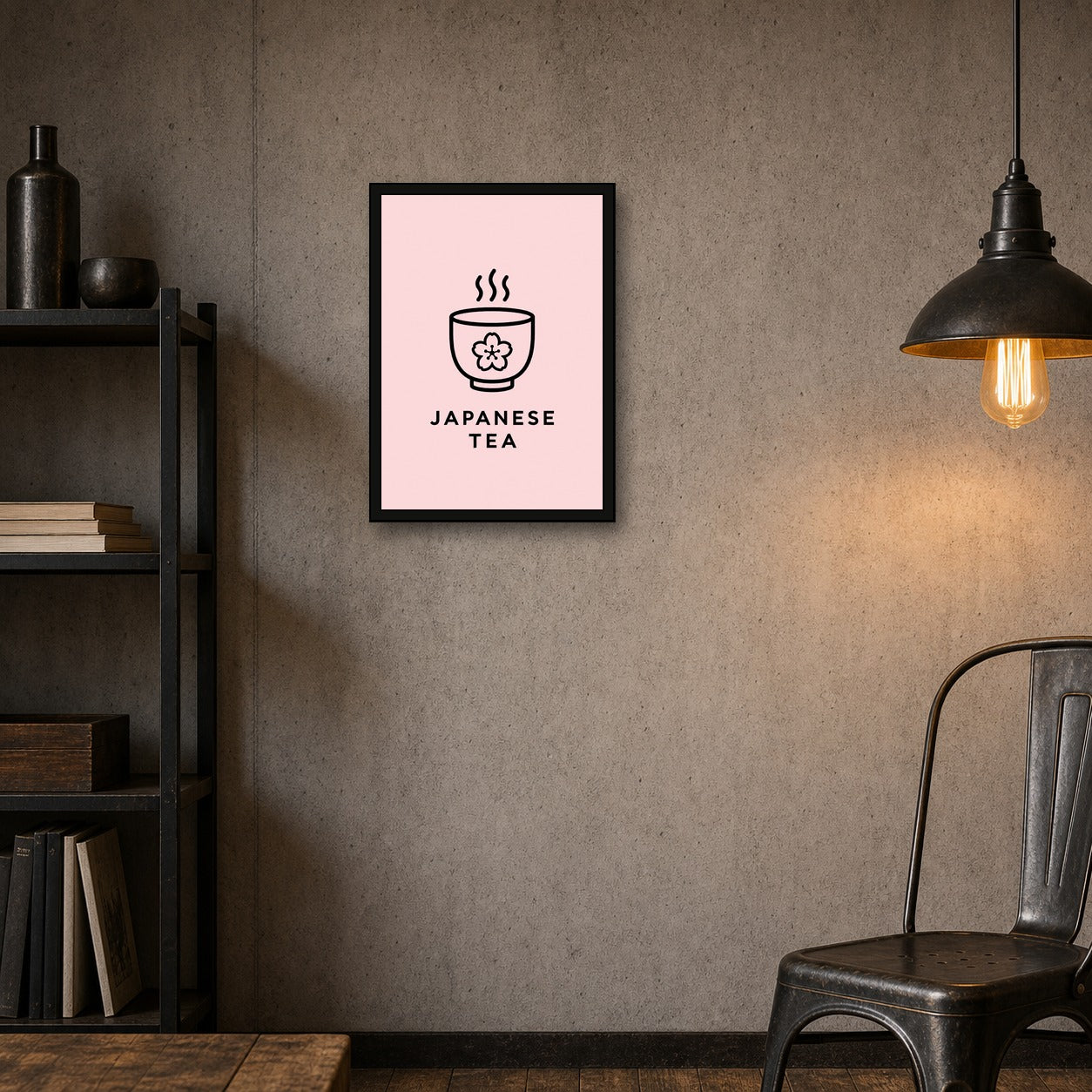 Japanese Tea Icon Japanese Retro Poster Print - A room mockup