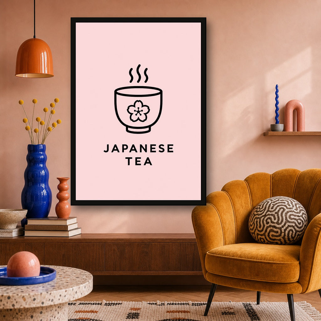 Japanese Tea Icon Japanese Retro Poster Print - A room mockup