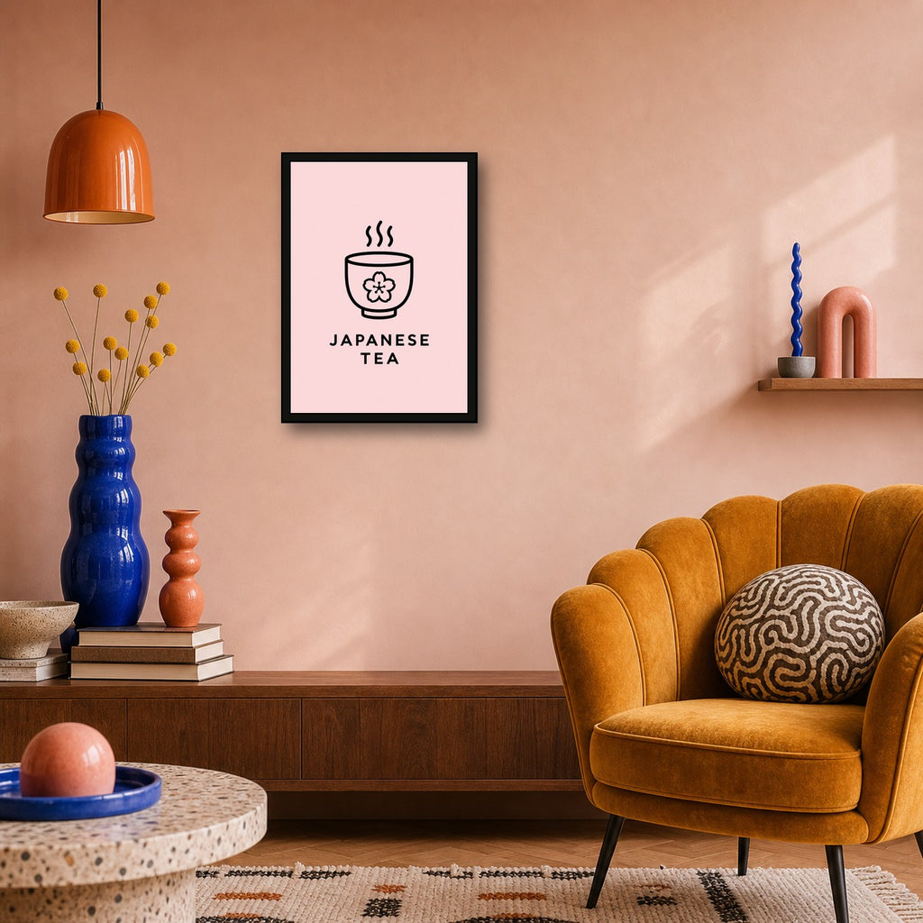 Japanese Tea Icon Japanese Retro Poster Print - A room mockup