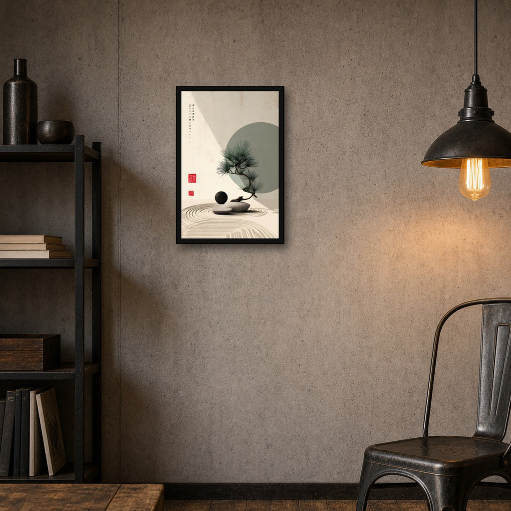 Japanese Zen Garden Print, Peaceful Wall Art - 2x3 room mockup