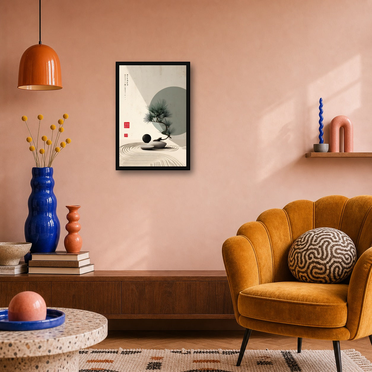 Japanese Zen Garden Print, Peaceful Wall Art - 2x3 room mockup