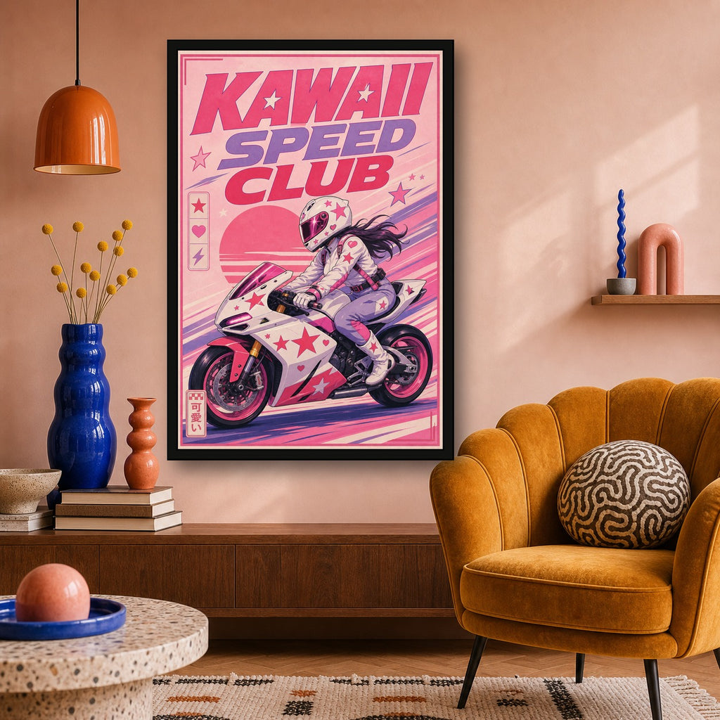 Kawaiispeedclub Japanese Retro Poster Print - 2x3 room mockup