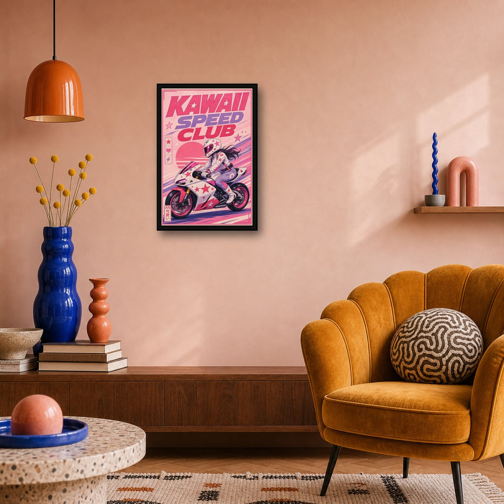 Kawaiispeedclub Japanese Retro Poster Print - 2x3 room mockup