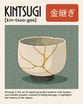 Kintsugi Art Print, Japanese Repair Wall Art, Gold Joinery Pottery Poster in Multiple Sizes - corrected 4x5 flat artwork