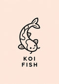 Koi Fish Icon Japanese Retro Poster Print
