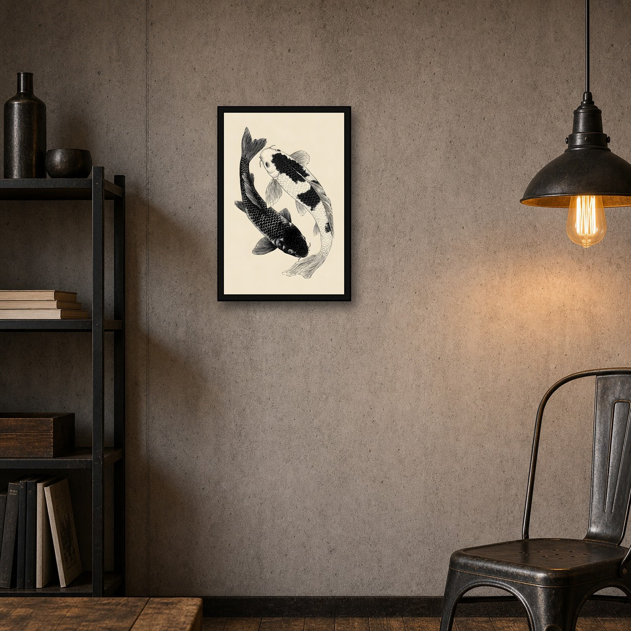 Koi Fish Poster, Japanese Pond Wall Art, Zen Poster Print - 2x3 room mockup