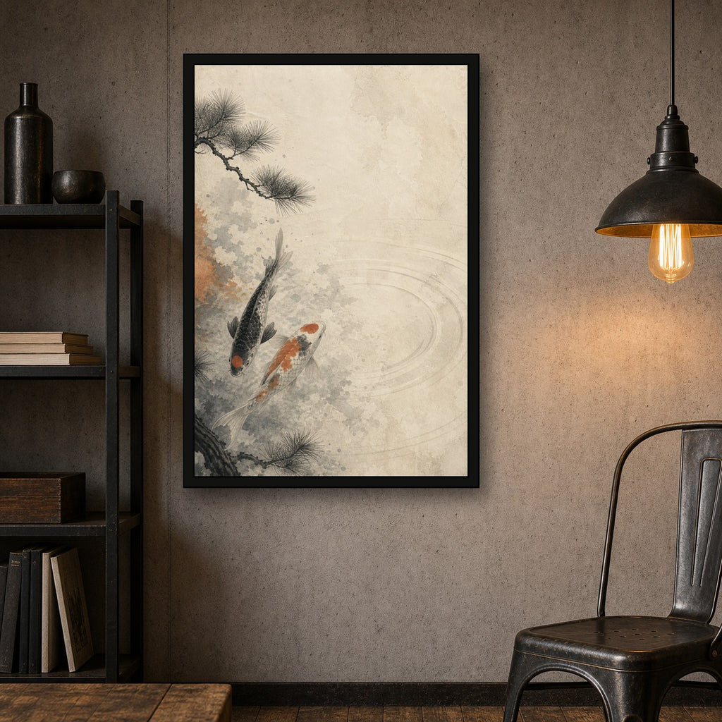 Koipinemoon 01 Left Japanese Retro Poster Print - 2x3 room mockup