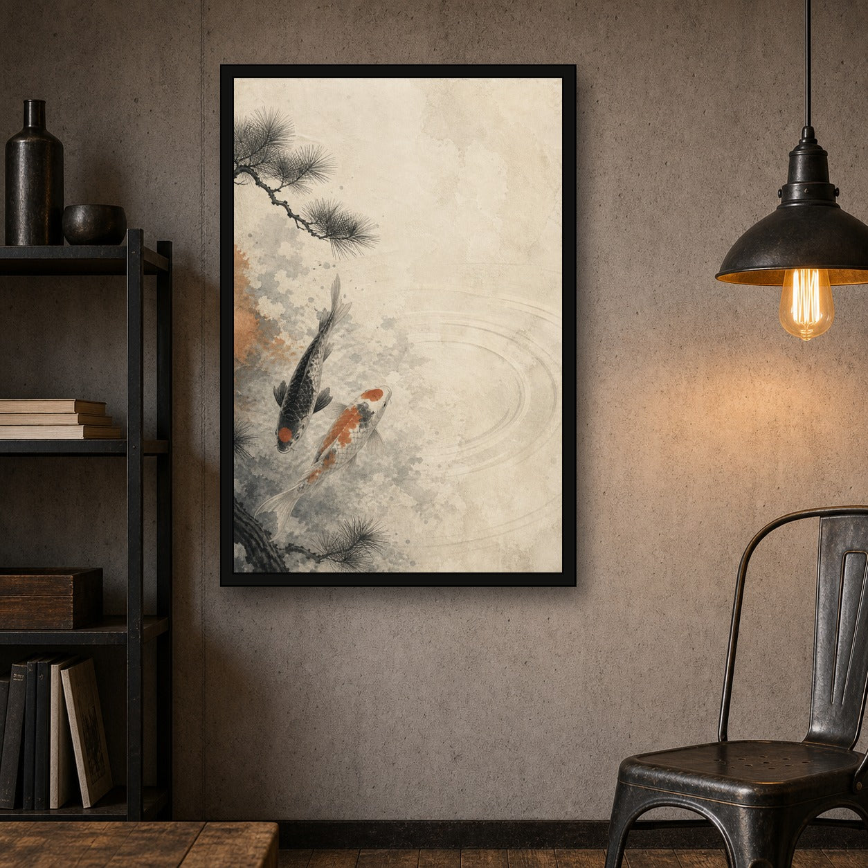 Koipinemoon 01 Left Japanese Retro Poster Print - 2x3 room mockup