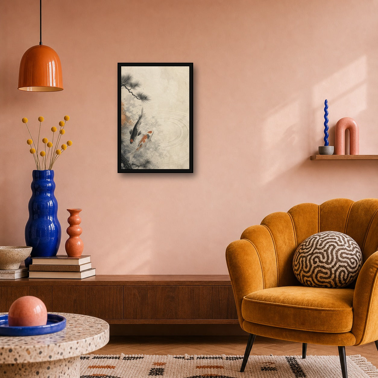 Koipinemoon 01 Left Japanese Retro Poster Print - 2x3 room mockup