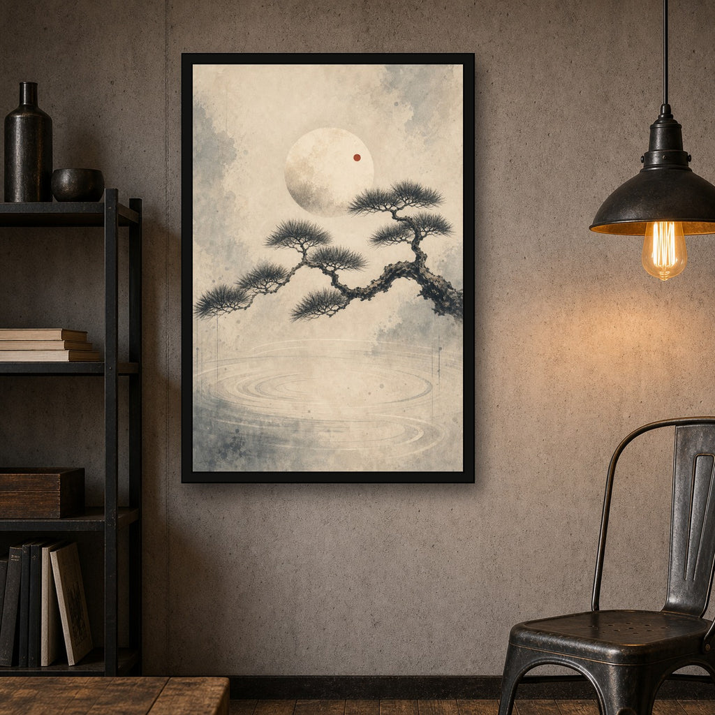 Koipinemoon 02 Center Japanese Retro Poster Print - 2x3 room mockup