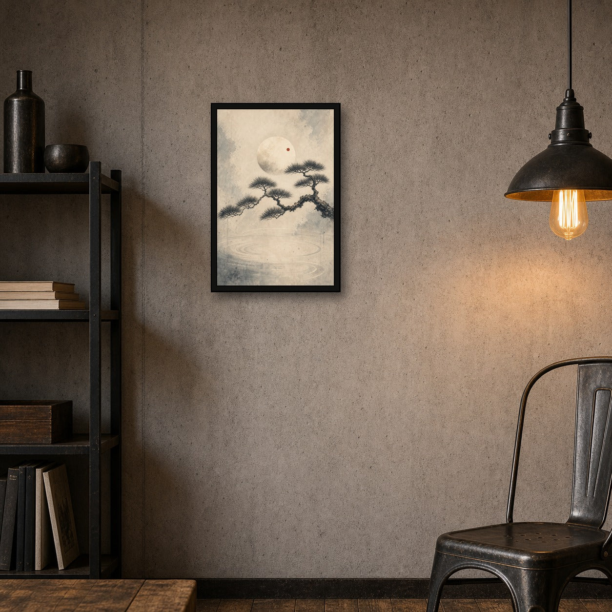 Koipinemoon 02 Center Japanese Retro Poster Print - 2x3 room mockup