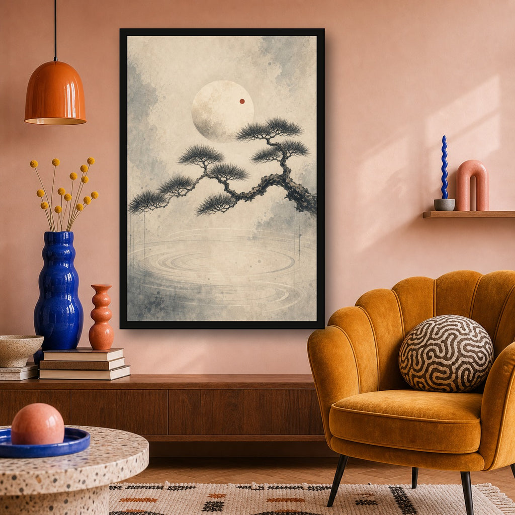 Koipinemoon 02 Center Japanese Retro Poster Print - 2x3 room mockup