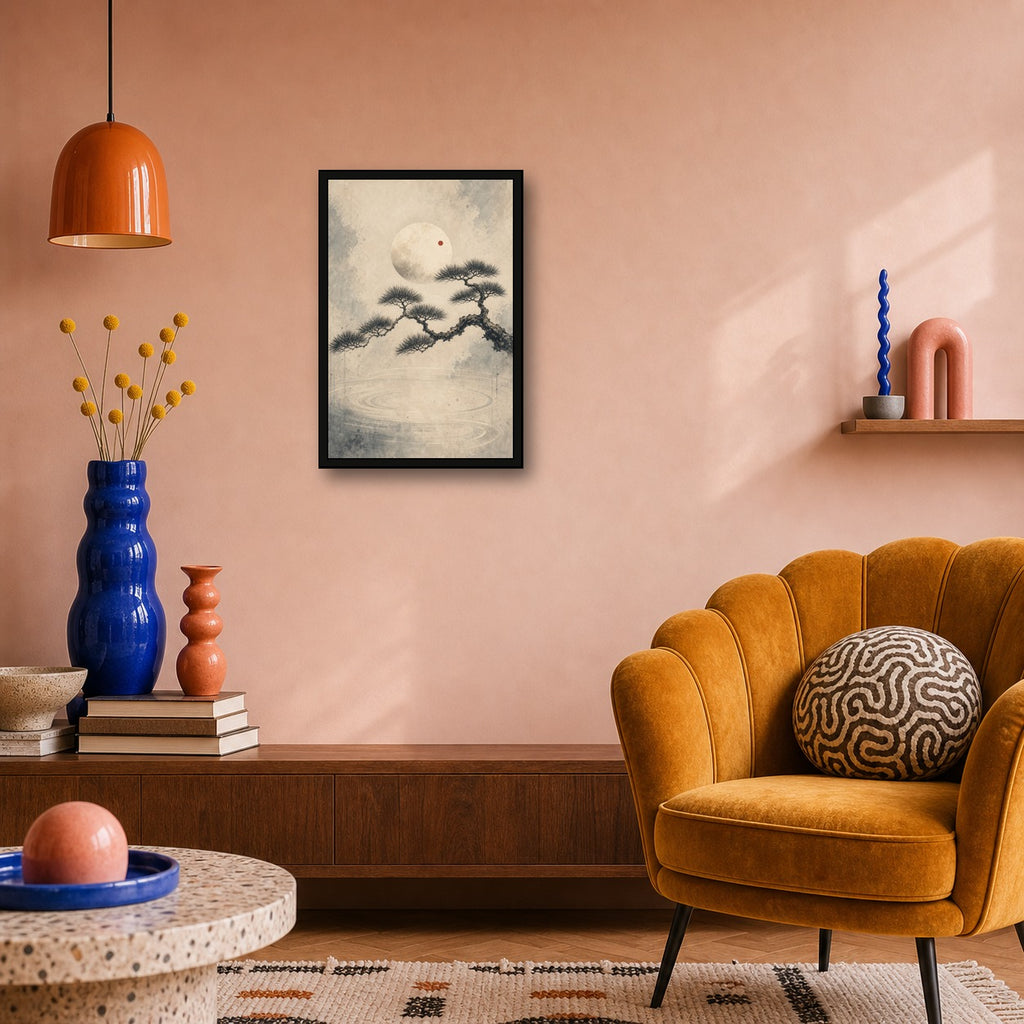 Koipinemoon 02 Center Japanese Retro Poster Print - 2x3 room mockup