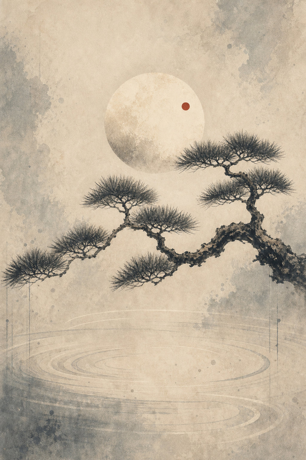 Koipinemoon 02 Center Japanese Retro Poster Print