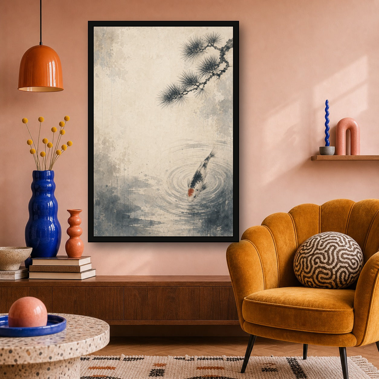 Koipinemoon 03 Right Japanese Retro Poster Print - 2x3 room mockup