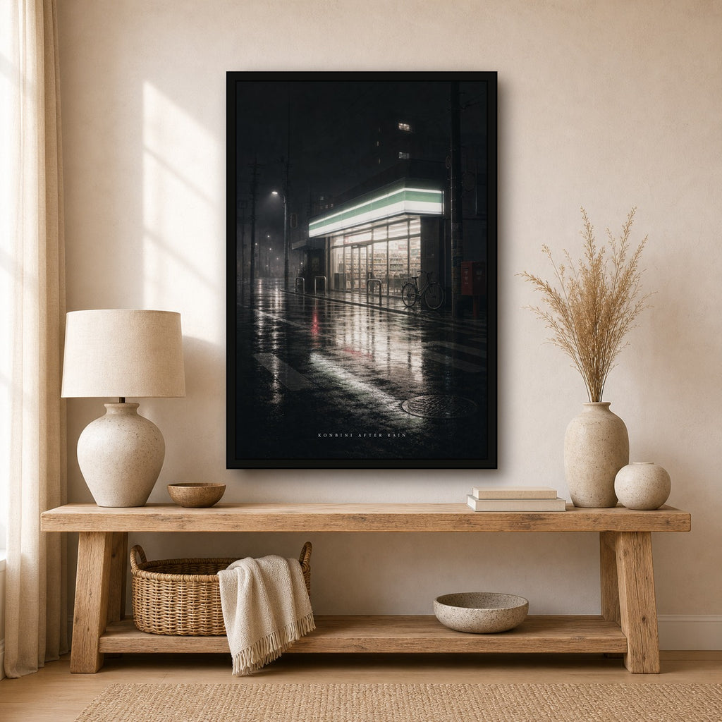 Konbiniafterrain Japanese Retro Poster Print - 2x3 room mockup