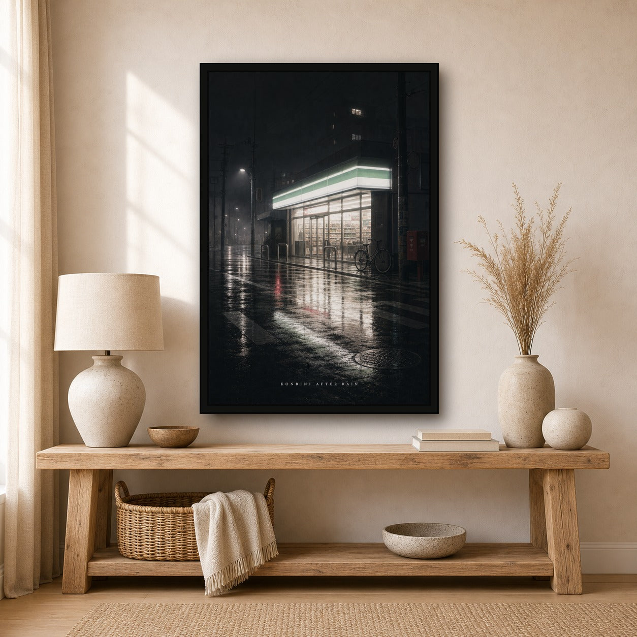 Konbiniafterrain Japanese Retro Poster Print - 2x3 room mockup