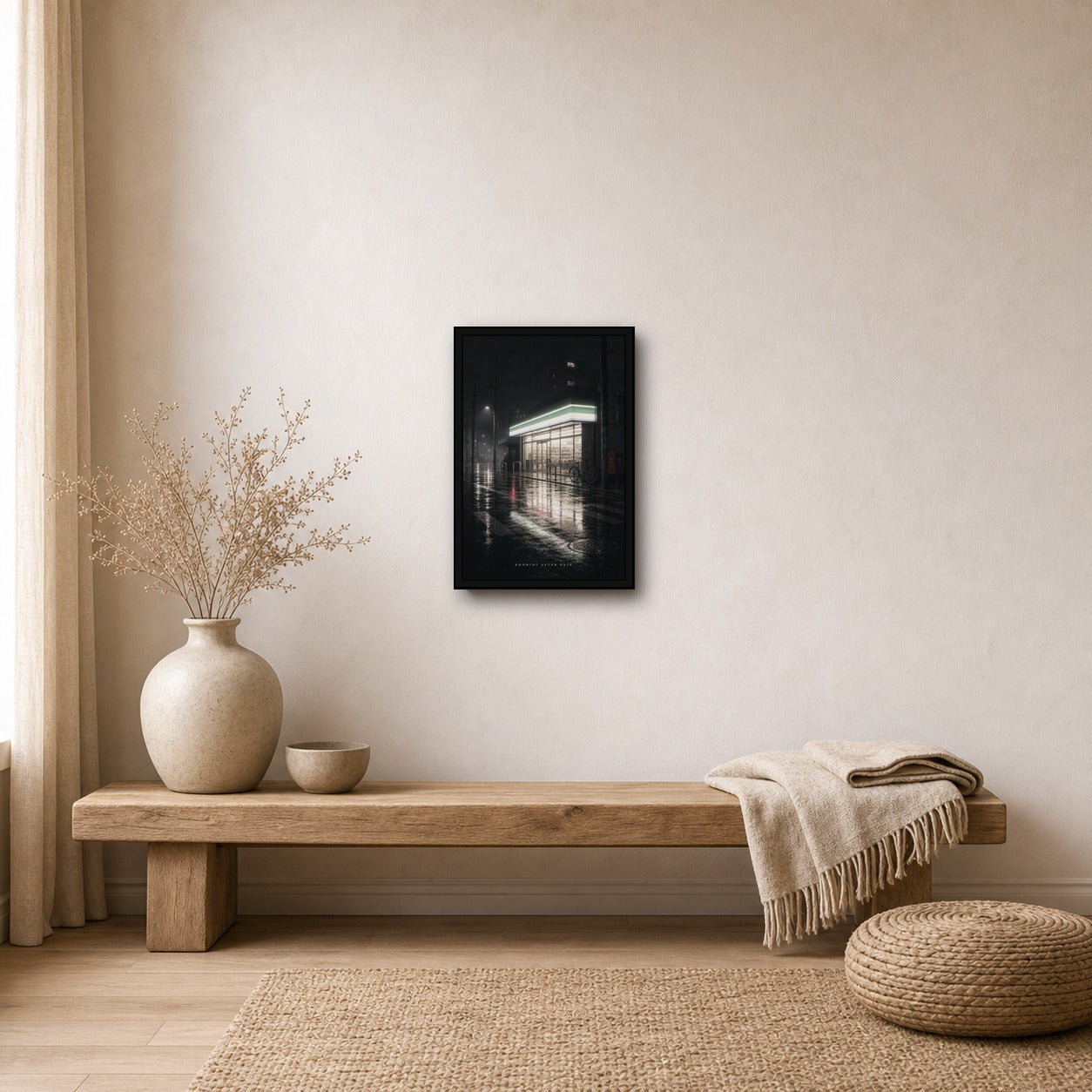 Konbiniafterrain Japanese Retro Poster Print - 2x3 room mockup