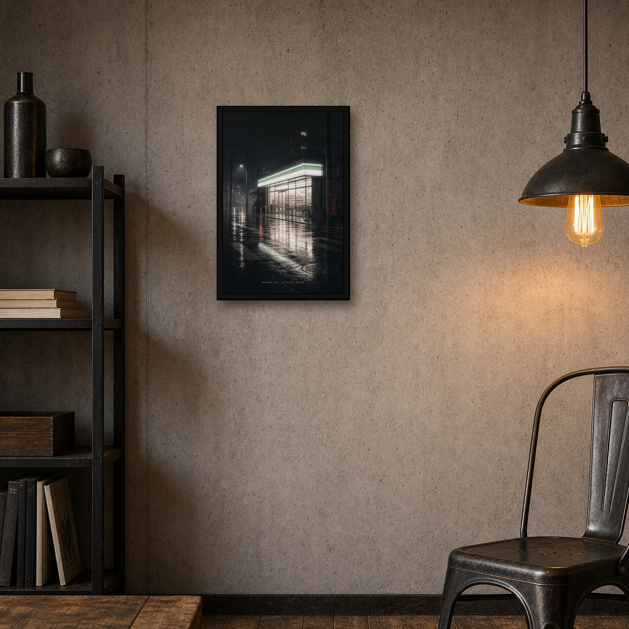 Konbiniafterrain Japanese Retro Poster Print - 2x3 room mockup