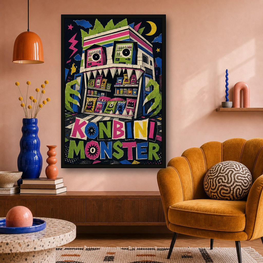Konbinimonster Japanese Retro Poster Print - 2x3 room mockup