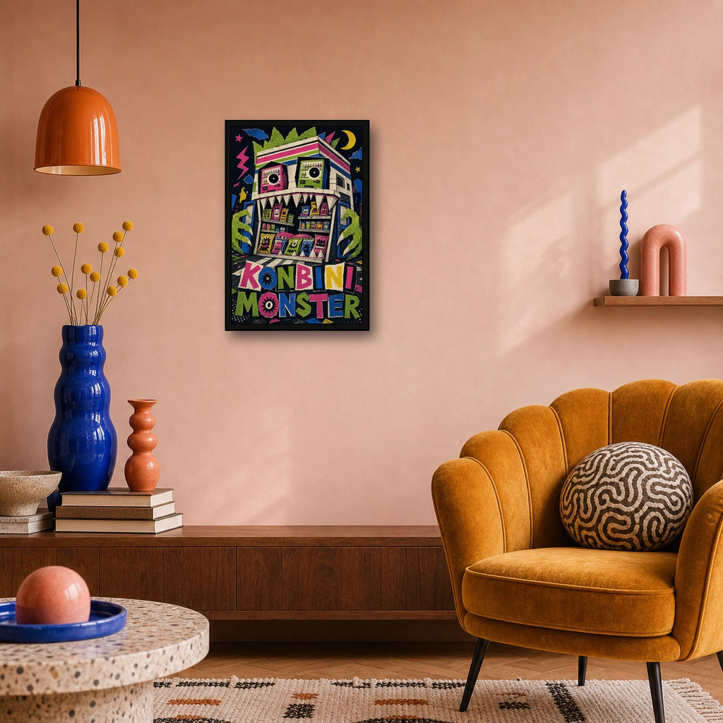 Konbinimonster Japanese Retro Poster Print - 2x3 room mockup