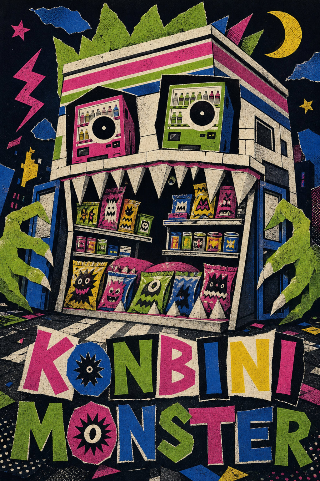 Konbinimonster Japanese Retro Poster Print