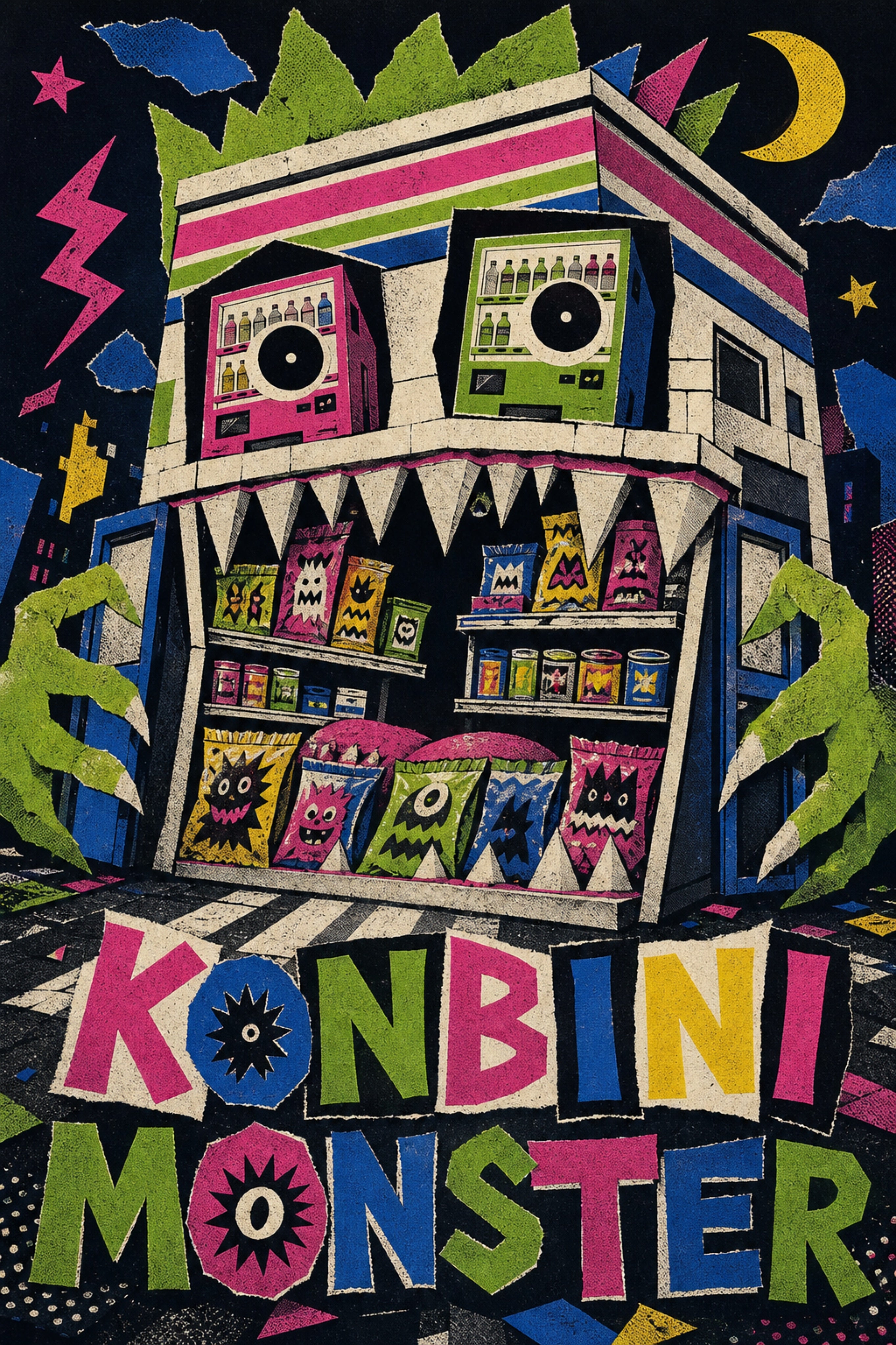 Konbinimonster Japanese Retro Poster Print