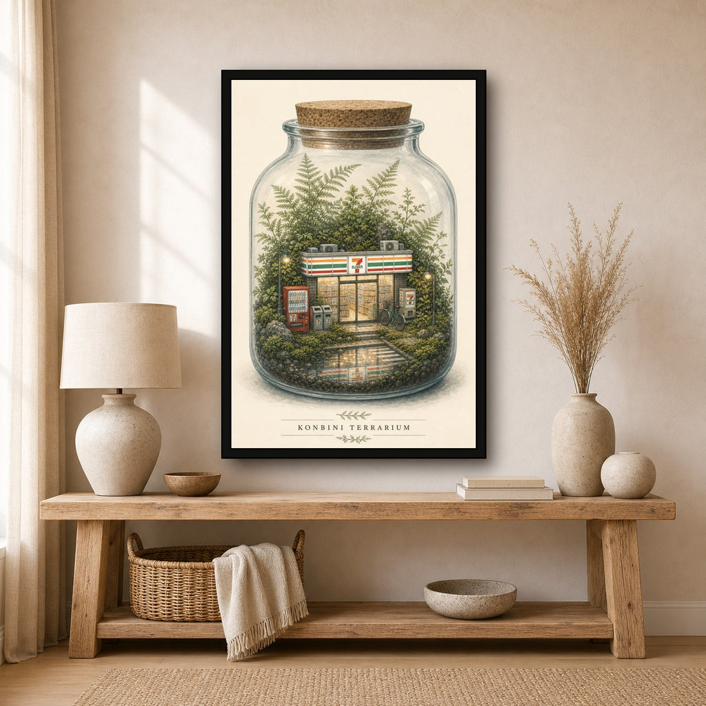 Konbiniterrarium Logo Japanese Retro Poster Print - 2x3 room mockup
