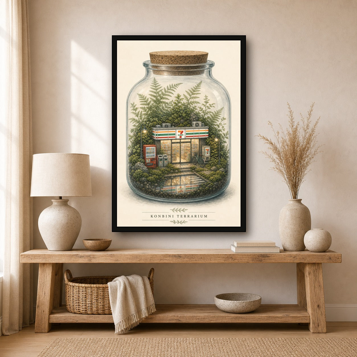 Konbiniterrarium Logo Japanese Retro Poster Print - 2x3 room mockup