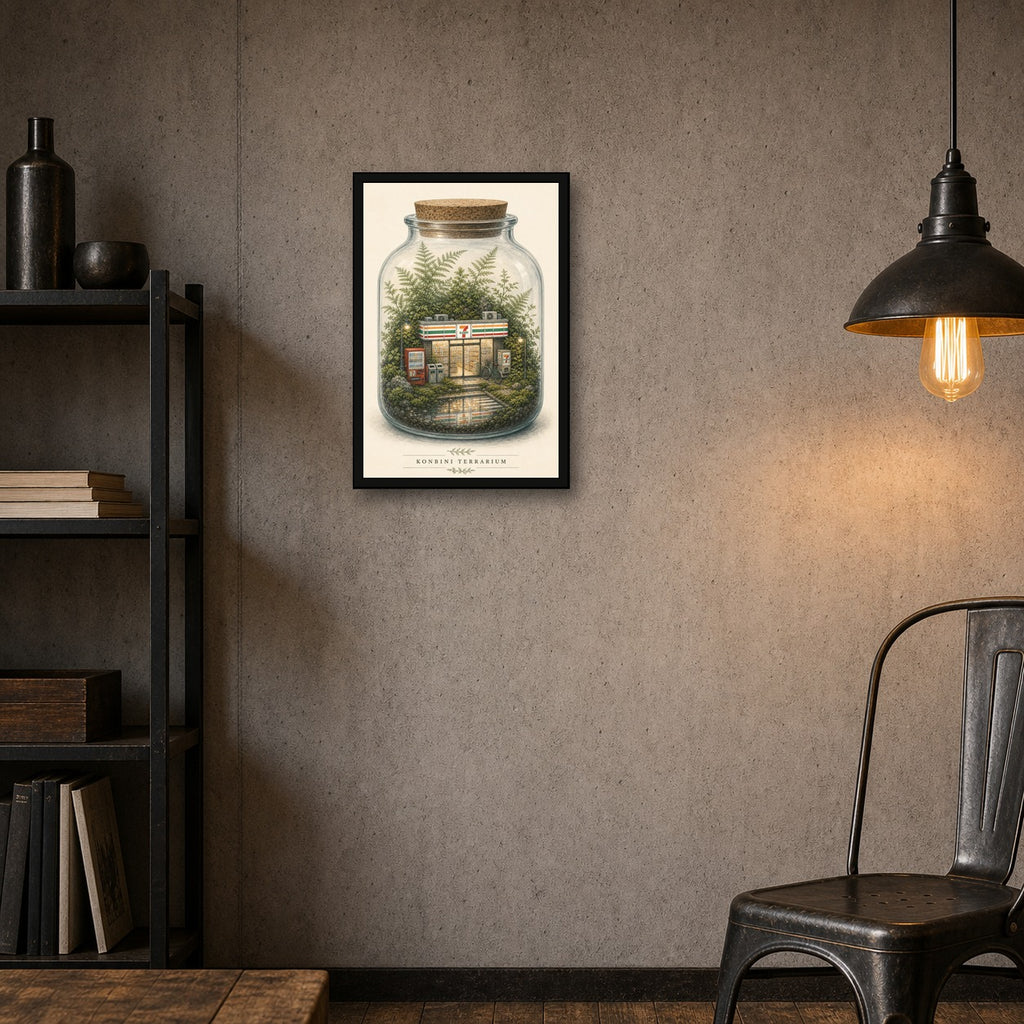 Konbiniterrarium Logo Japanese Retro Poster Print - 2x3 room mockup