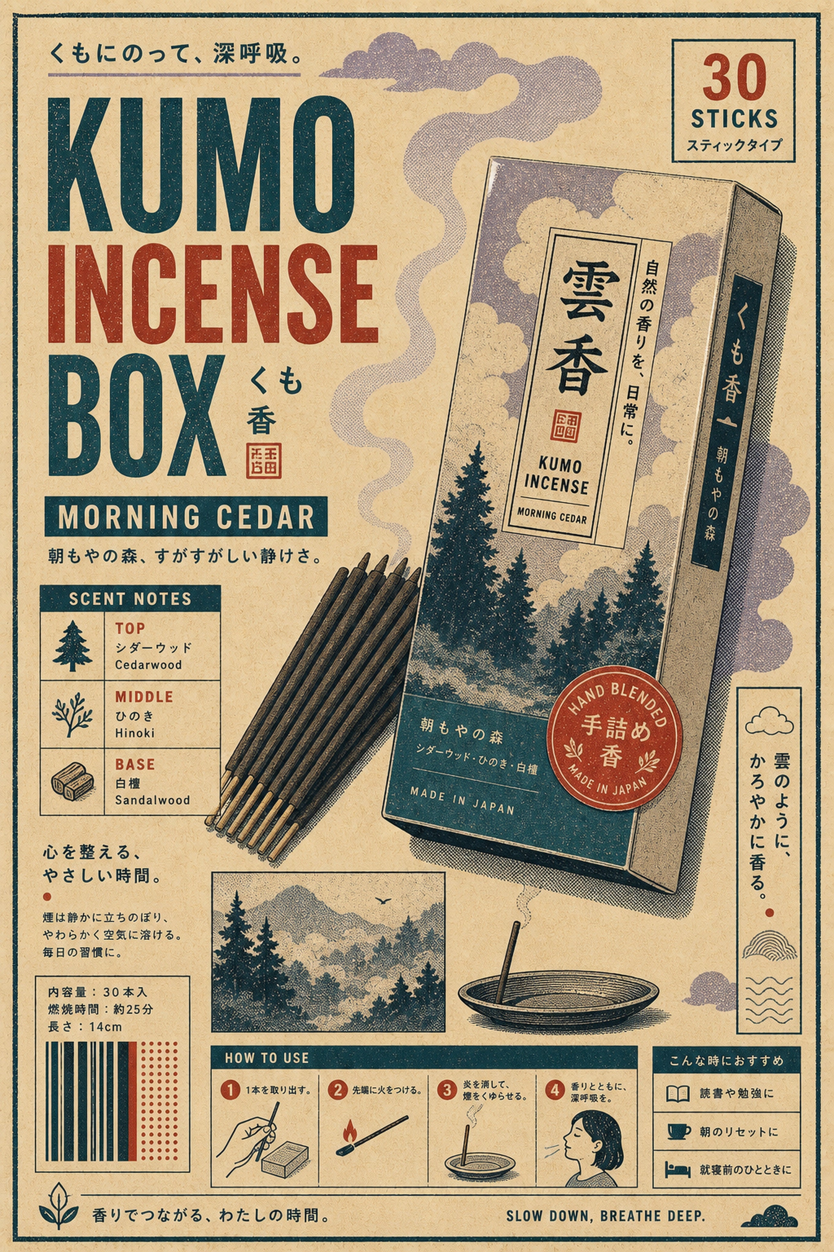 Kumo Incense Box Japanese Retro Poster Print