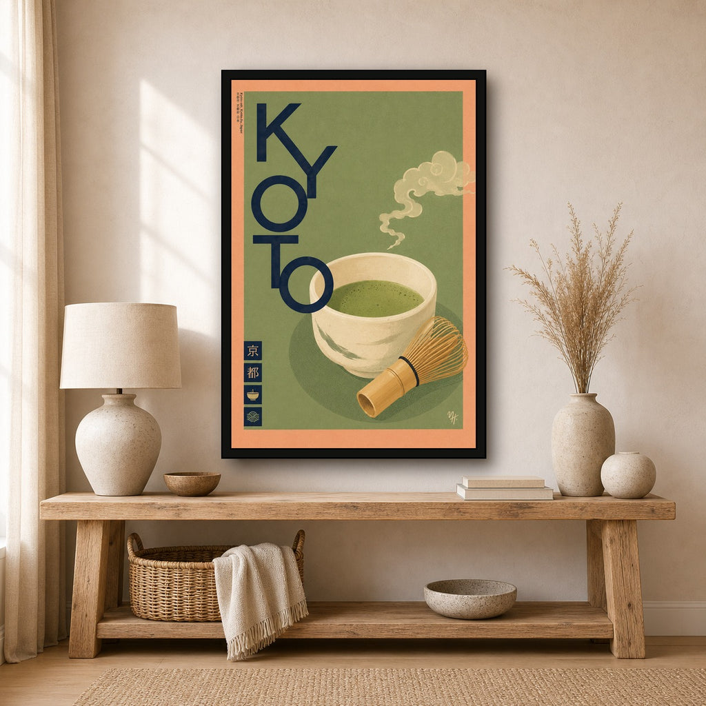 Kyoto Matcha Tea Japanese inspired poster print for modern wall decor