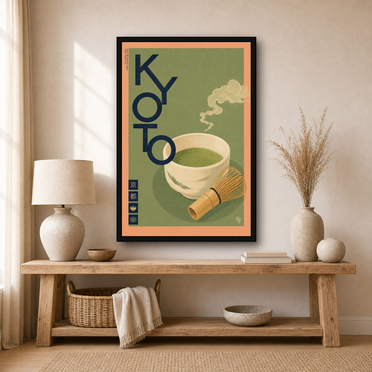 Kyoto Matcha Tea Japanese inspired poster print for modern wall decor