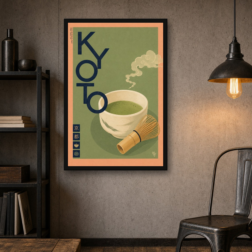 Kyoto Matcha Tea Japanese inspired poster print for modern wall decor