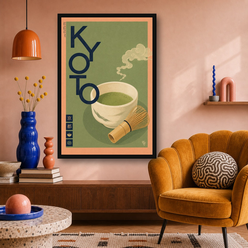 Kyoto Matcha Tea Japanese inspired poster print for modern wall decor