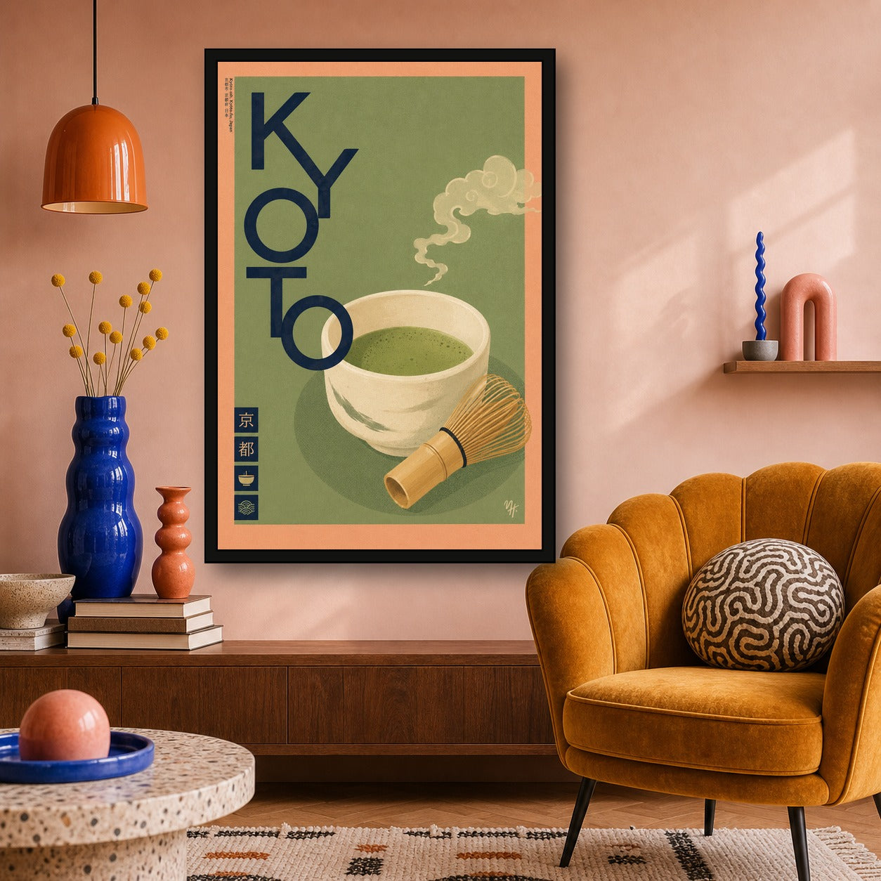 Kyoto Matcha Tea Japanese inspired poster print for modern wall decor