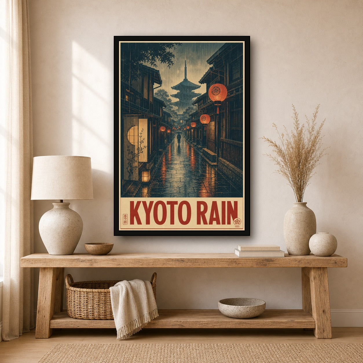 Kyotorain Japanese Retro Poster Print - 2x3 room mockup