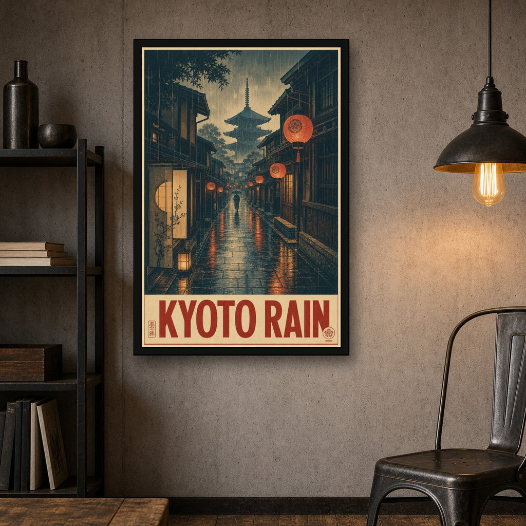 Kyotorain Japanese Retro Poster Print - 2x3 room mockup