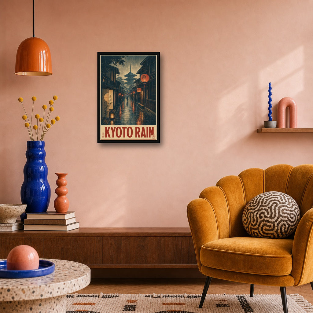 Kyotorain Japanese Retro Poster Print - 2x3 room mockup
