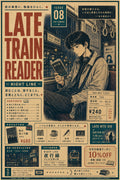 Late Train Reader Japanese Retro Poster Print
